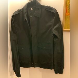 The Koopels Men's Black Bomber Cotton Jacket